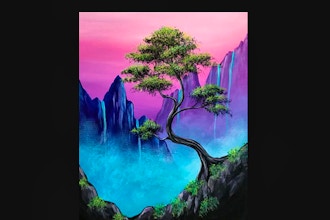 Paint Nite: Misty Mountain Bonsai Falls